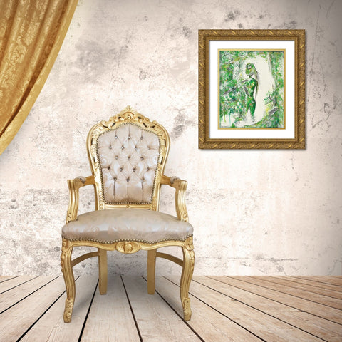 Woman Gold Ornate Wood Framed Art Print with Double Matting by Marso