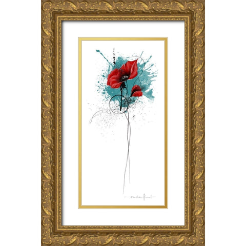 Trash poetry fleurie III Gold Ornate Wood Framed Art Print with Double Matting by Zacher-Finet, Isabelle