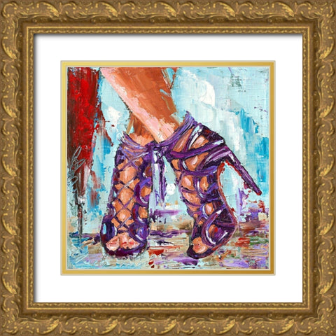 Attache moi Gold Ornate Wood Framed Art Print with Double Matting by Catherine M.