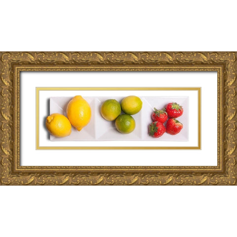 Dreierlei Obstauswahl Gold Ornate Wood Framed Art Print with Double Matting by Brosius, Volker