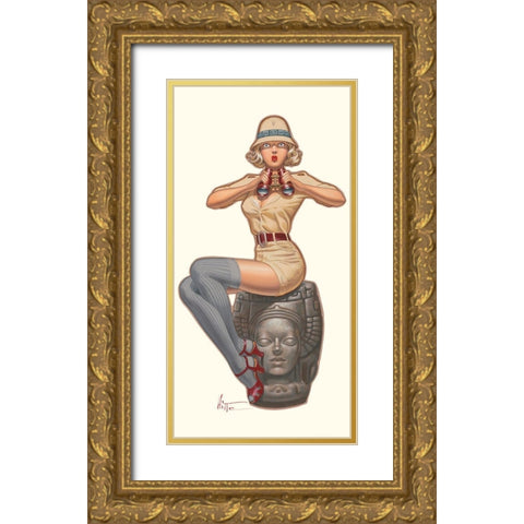 Lexploratrice Gold Ornate Wood Framed Art Print with Double Matting by Hitte, Patrick