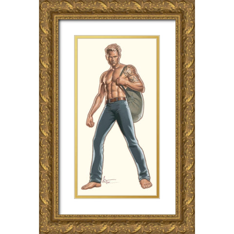 Sailorman Gold Ornate Wood Framed Art Print with Double Matting by Hitte, Patrick