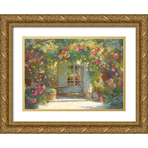 Parfum d ete Gold Ornate Wood Framed Art Print with Double Matting by Messely, Johan