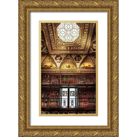Library Room II Gold Ornate Wood Framed Art Print with Double Matting by Ronin