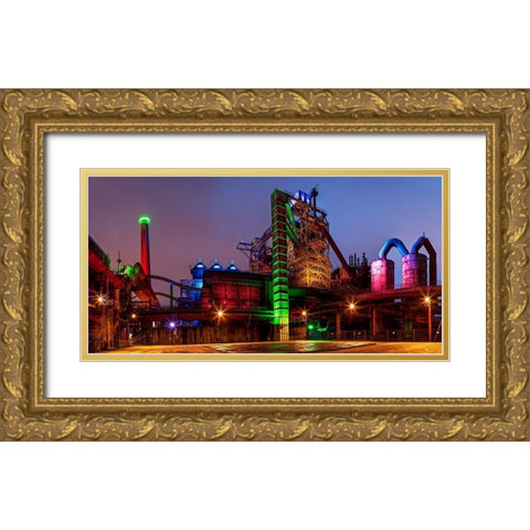 Landschaftspark Gold Ornate Wood Framed Art Print with Double Matting by Ronin