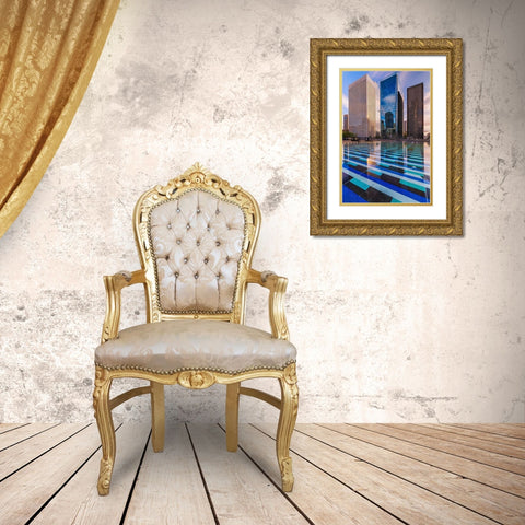 La Defense Gold Ornate Wood Framed Art Print with Double Matting by Bertrande, Arnaud