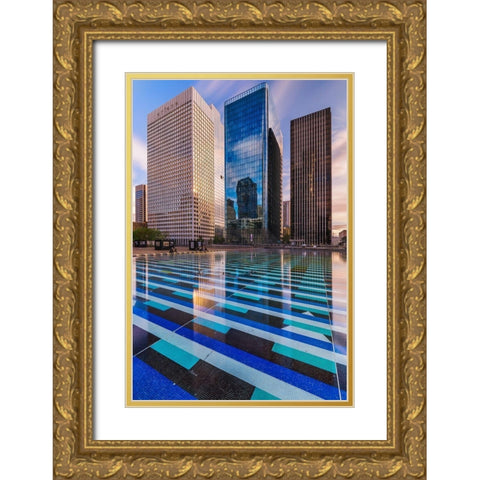 La Defense Gold Ornate Wood Framed Art Print with Double Matting by Bertrande, Arnaud
