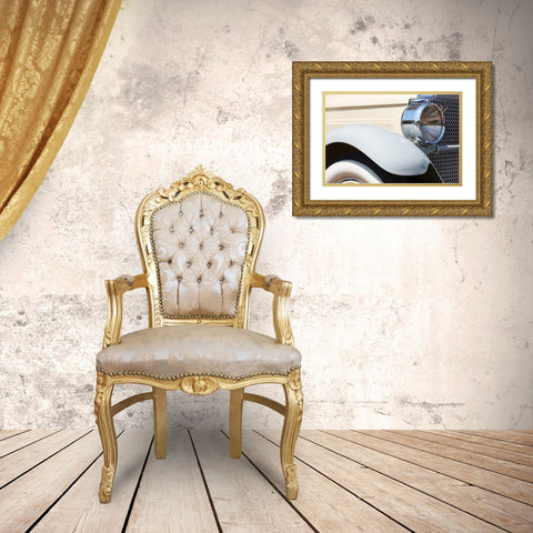 Cream Road I Gold Ornate Wood Framed Art Print with Double Matting by Hillert, Peter