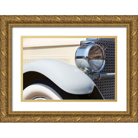 Cream Road I Gold Ornate Wood Framed Art Print with Double Matting by Hillert, Peter