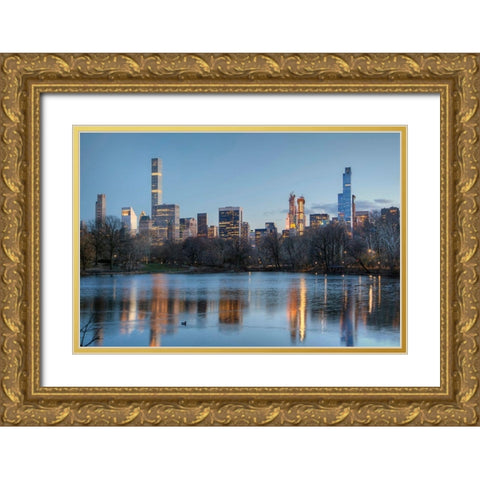 New Yorker Gold Ornate Wood Framed Art Print with Double Matting by Terrible, Aurelien