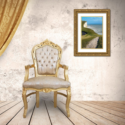Beachy Head Gold Ornate Wood Framed Art Print with Double Matting by Copeland, Gill