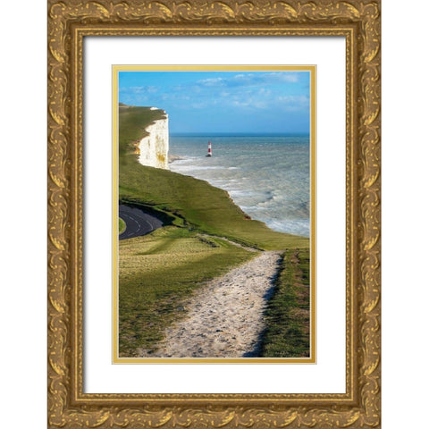 Beachy Head Gold Ornate Wood Framed Art Print with Double Matting by Copeland, Gill