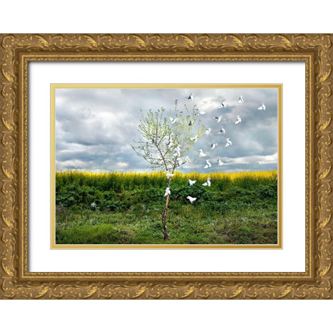 Pause NÃºmero VII Gold Ornate Wood Framed Art Print with Double Matting by Vallinas Prieto, Miguel