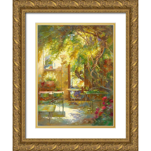 Jeu de lumiere Gold Ornate Wood Framed Art Print with Double Matting by Messely, Johan