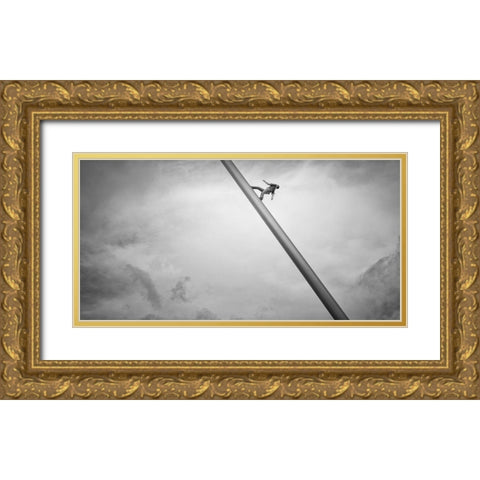 Man walking the Sky Gold Ornate Wood Framed Art Print with Double Matting by Stein, Oliver