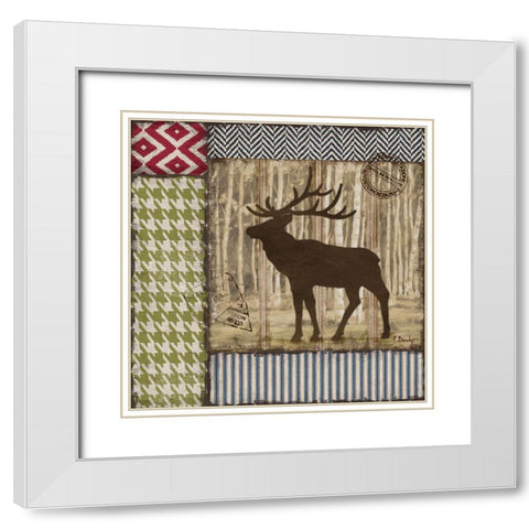 Aspen Lodge III - Silhouette White Modern Wood Framed Art Print with Double Matting by Brent, Paul