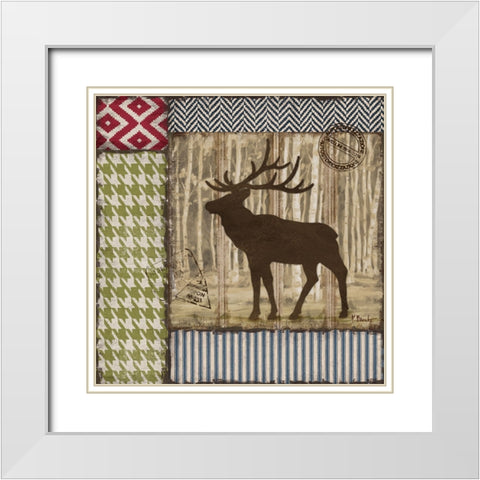 Aspen Lodge III - Silhouette White Modern Wood Framed Art Print with Double Matting by Brent, Paul