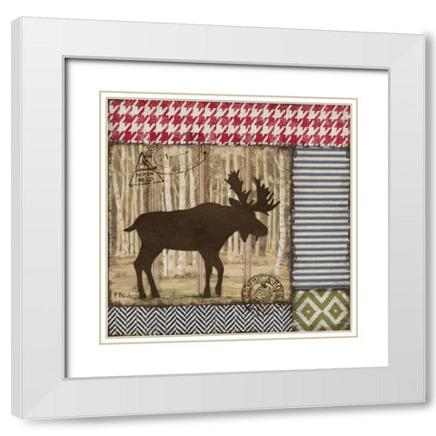 Aspen Lodge IV - Silhouette White Modern Wood Framed Art Print with Double Matting by Brent, Paul