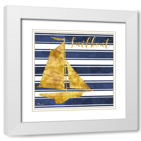 Cape Cod - V - Gold White Modern Wood Framed Art Print with Double Matting by Brent, Paul