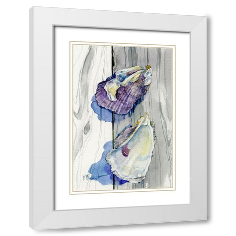 Two Shells on Deck White Modern Wood Framed Art Print with Double Matting by Brent, Paul