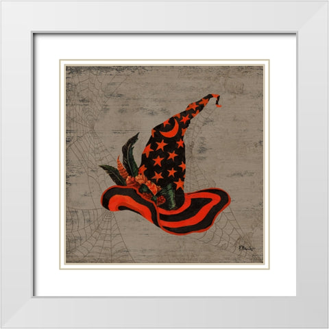 Spooky Hats II White Modern Wood Framed Art Print with Double Matting by Brent, Paul
