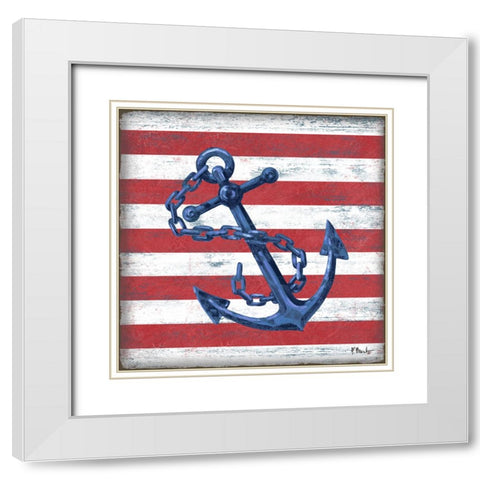Westerly Anchor I White Modern Wood Framed Art Print with Double Matting by Brent, Paul