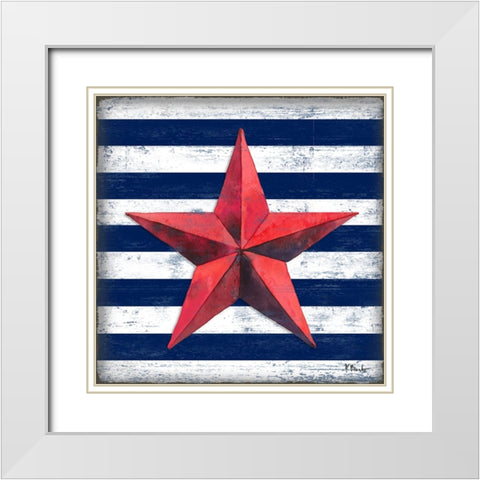 Westerly Barn Star I White Modern Wood Framed Art Print with Double Matting by Brent, Paul