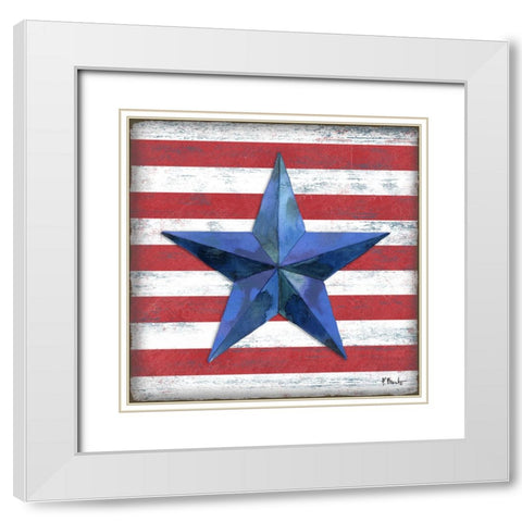 Westerly Barn Star II White Modern Wood Framed Art Print with Double Matting by Brent, Paul