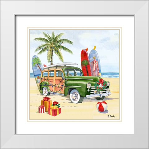 Huntington Christmas II White Modern Wood Framed Art Print with Double Matting by Brent, Paul