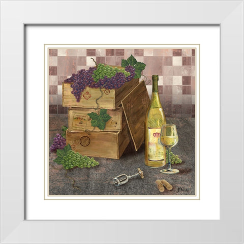 Contempo Winery I White Modern Wood Framed Art Print with Double Matting by Brent, Paul