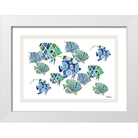 Tahiti Blues V - Horizontal White Modern Wood Framed Art Print with Double Matting by Brent, Paul