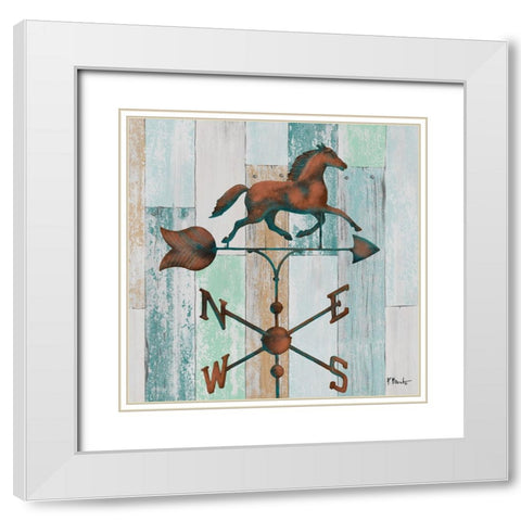 Burnished Vanes I White Modern Wood Framed Art Print with Double Matting by Brent, Paul