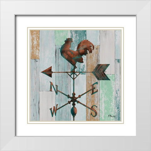 Burnished Vanes II White Modern Wood Framed Art Print with Double Matting by Brent, Paul
