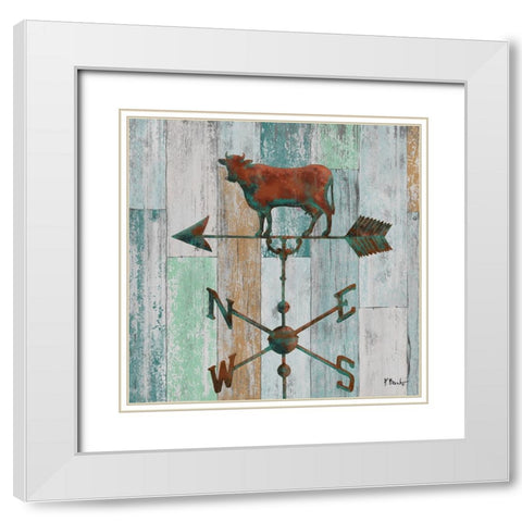 Burnished Vanes IV White Modern Wood Framed Art Print with Double Matting by Brent, Paul