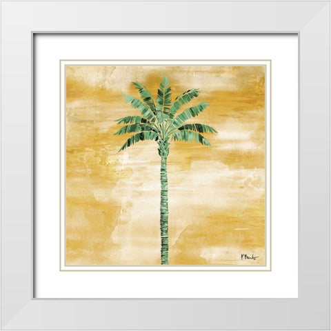 Tahiti Palm I - Monochromatic White Modern Wood Framed Art Print with Double Matting by Brent, Paul