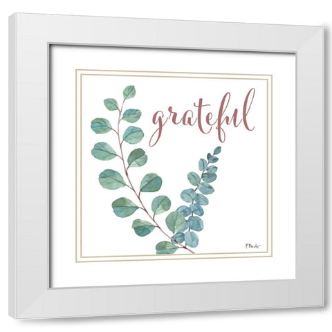 Eucalyptus Bloom I - White White Modern Wood Framed Art Print with Double Matting by Brent, Paul