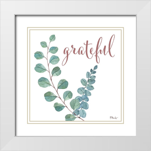 Eucalyptus Bloom I - White White Modern Wood Framed Art Print with Double Matting by Brent, Paul