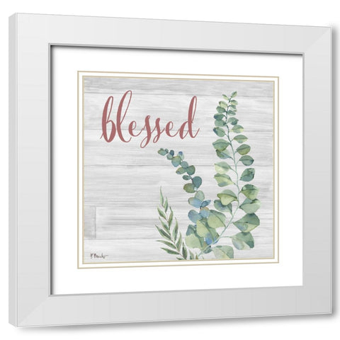 Eucalyptus Bloom II White Modern Wood Framed Art Print with Double Matting by Brent, Paul