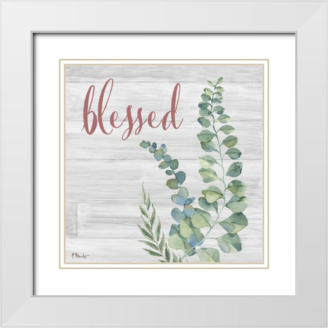 Eucalyptus Bloom II White Modern Wood Framed Art Print with Double Matting by Brent, Paul