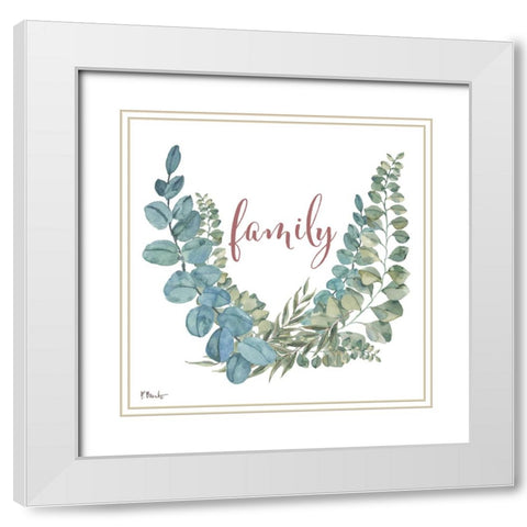 Eucalyptus Bloom IV - White White Modern Wood Framed Art Print with Double Matting by Brent, Paul