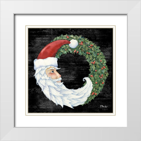 Festive Wreath I - Black White Modern Wood Framed Art Print with Double Matting by Brent, Paul