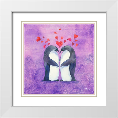 Love Birds II White Modern Wood Framed Art Print with Double Matting by Brent, Paul