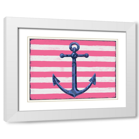 Sunny Nautical I - Pink White Modern Wood Framed Art Print with Double Matting by Brent, Paul