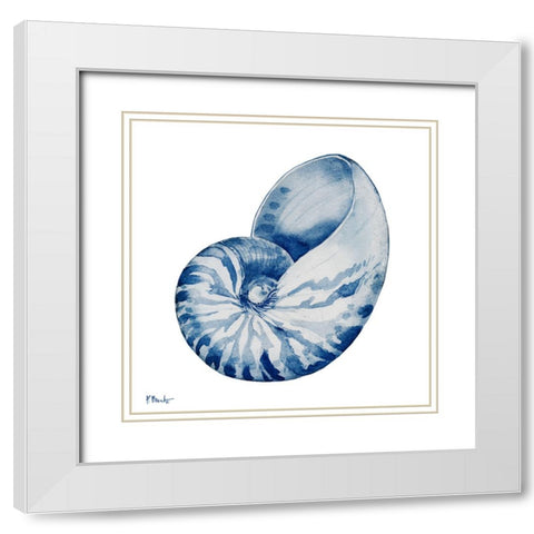 Grenada Shells I - Indigo White Modern Wood Framed Art Print with Double Matting by Brent, Paul