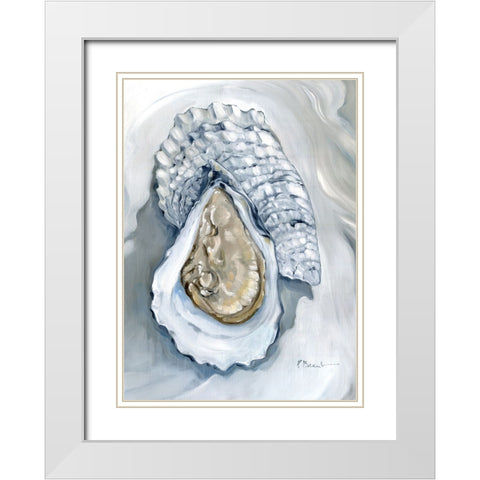 Oyster Close Up VII - White White Modern Wood Framed Art Print with Double Matting by Brent, Paul