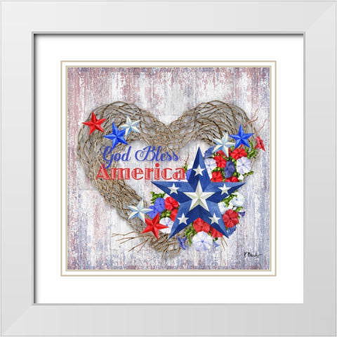 Patriotic Wreath I White Modern Wood Framed Art Print with Double Matting by Brent, Paul