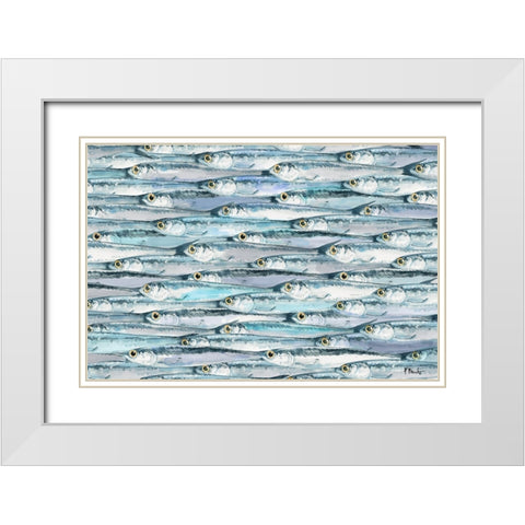 Sardinia Horizontal White Modern Wood Framed Art Print with Double Matting by Brent, Paul