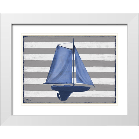 Sunny Nautical II White Modern Wood Framed Art Print with Double Matting by Brent, Paul