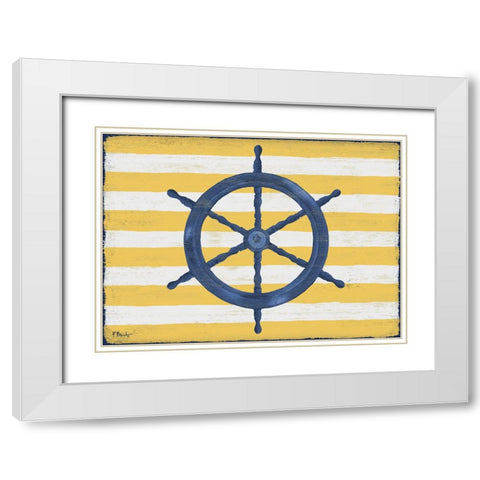Sunny Nautical III - Yellow White Modern Wood Framed Art Print with Double Matting by Brent, Paul