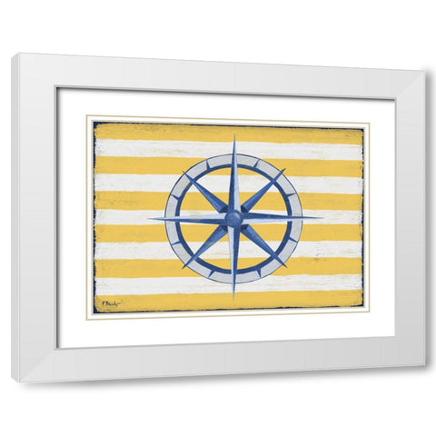 Sunny Nautical VI - Yellow White Modern Wood Framed Art Print with Double Matting by Brent, Paul